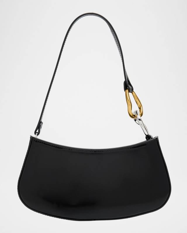 Ollie Curved Leather Shoulder Bag
